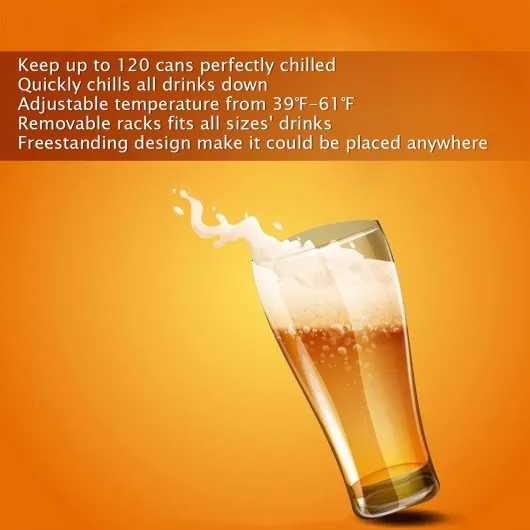 120 Can Beverage Mini Refrigerator w/ Glass Door