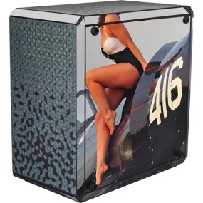 1940s Navy Pin-Up Girl On Corsair Fighter Plane Cooler Master MasterBox Q300L Mini Tower Skin