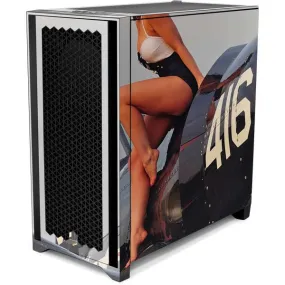 1940s Navy Pin-Up Girl On Corsair Fighter Plane Corsair 4000D Tempered Glass Mid-Tower ATX Case Skin
