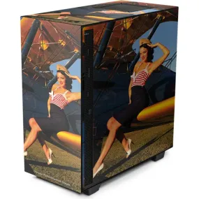 1940s Pin-Up On Stearman Biplane NZXT H510 Compact ATX Mid-Tower Case Skin