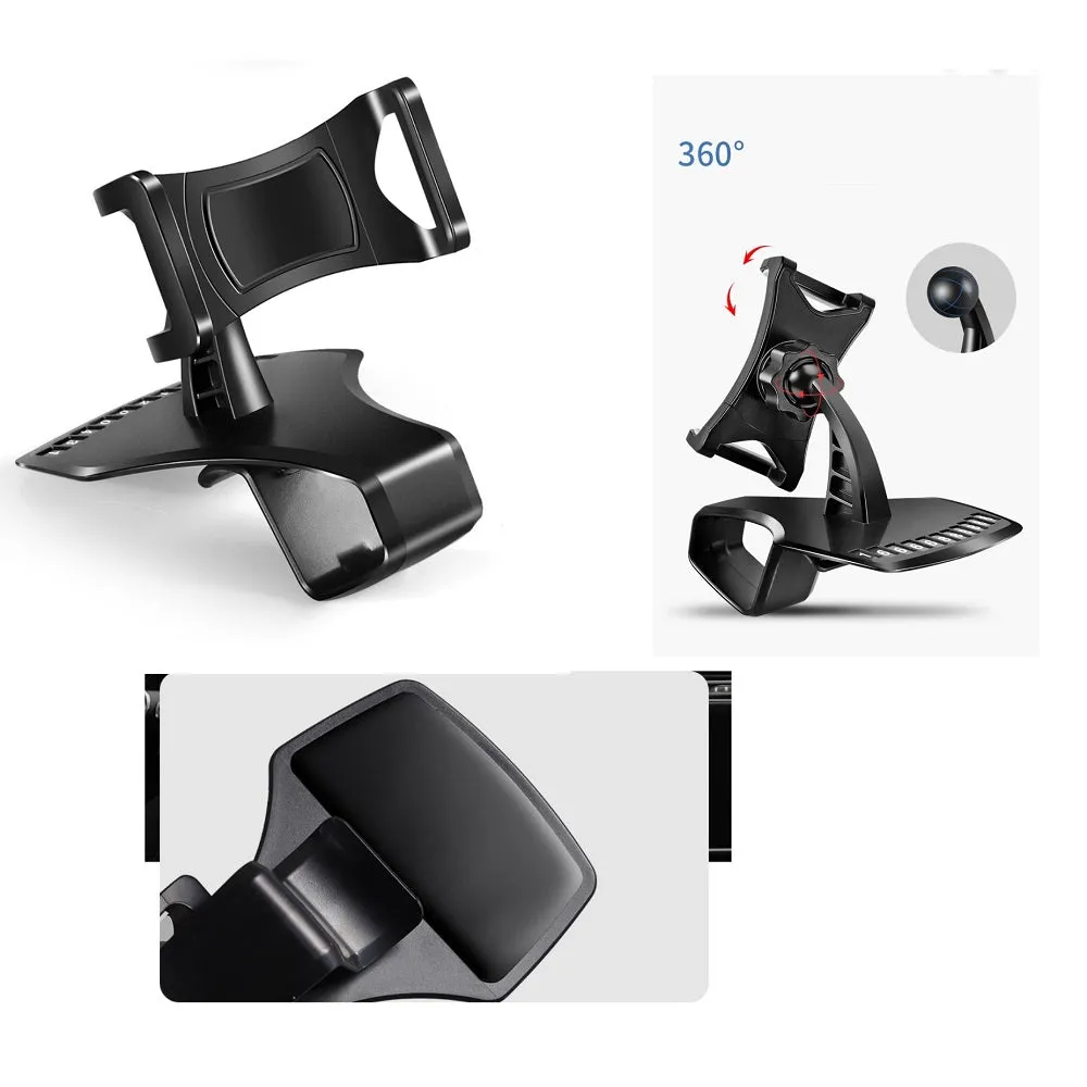 3 in 1 Car GPS Smartphone Holder: Dashboard / Visor Clamp   AC Grid Clip for Dell Streak 7 - Black