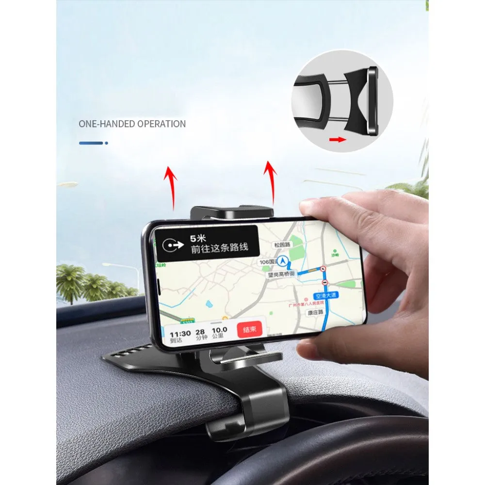 3 in 1 Car GPS Smartphone Holder: Dashboard / Visor Clamp   AC Grid Clip for Dell Venue, Thunder - Black