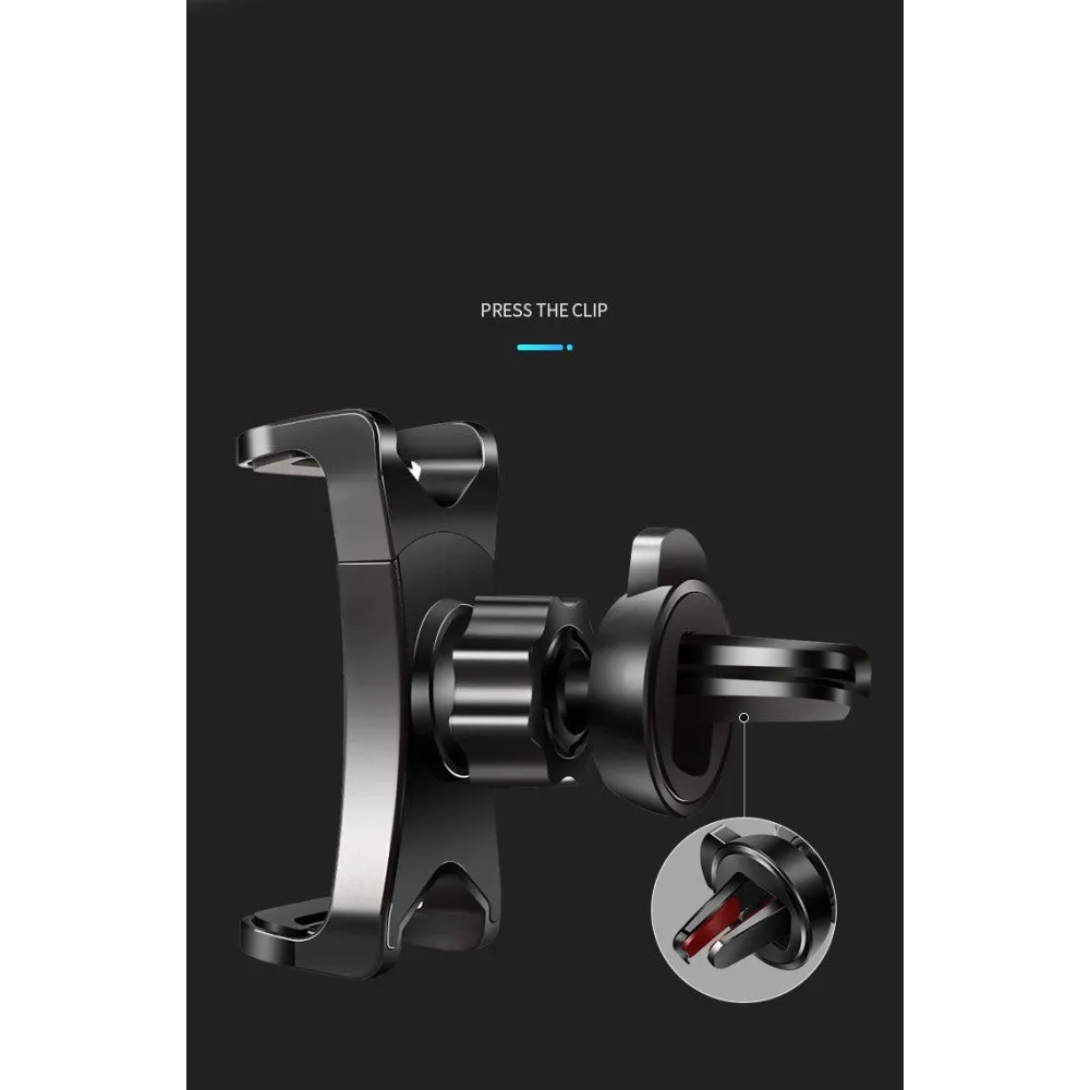 3 in 1 Car GPS Smartphone Holder: Dashboard / Visor Clamp   AC Grid Clip for Dell Venue, Thunder - Black