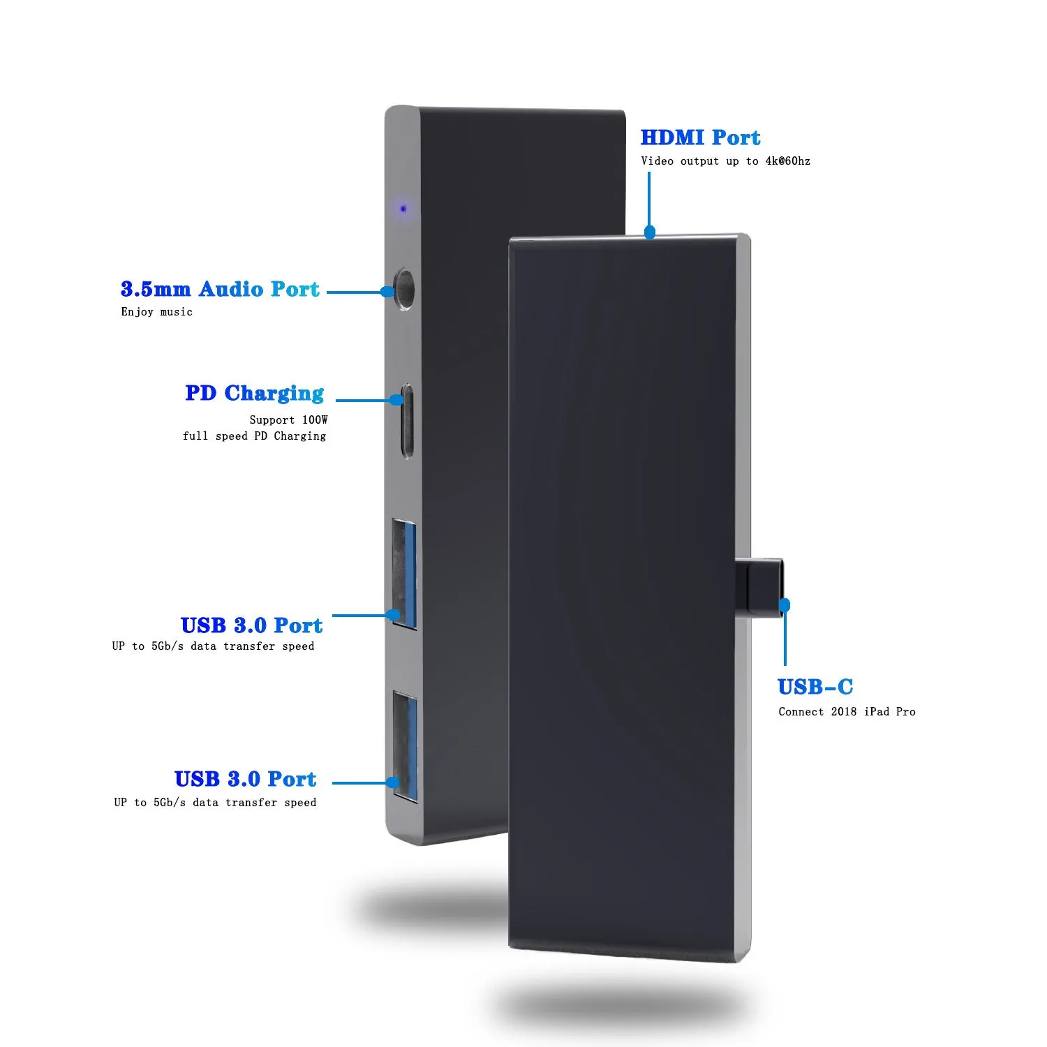 5-in-1 HUB hub multi-function docking station Type-C to HDMI for ipad pro
