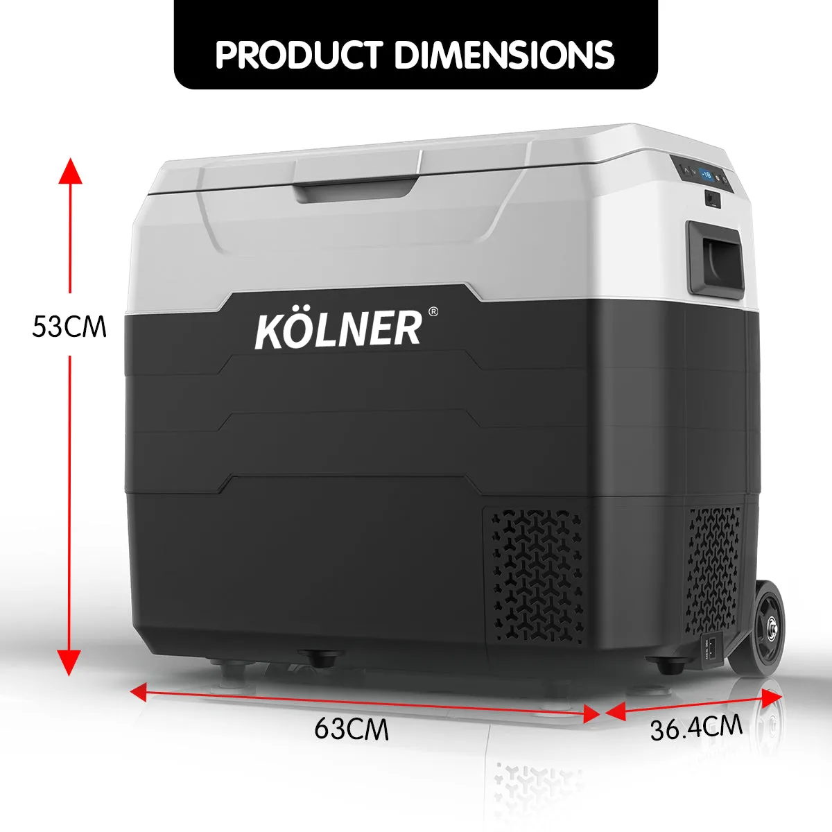 50L Portable Fridge Freezer, -20C to  10C, 12/24/240V - Kolner