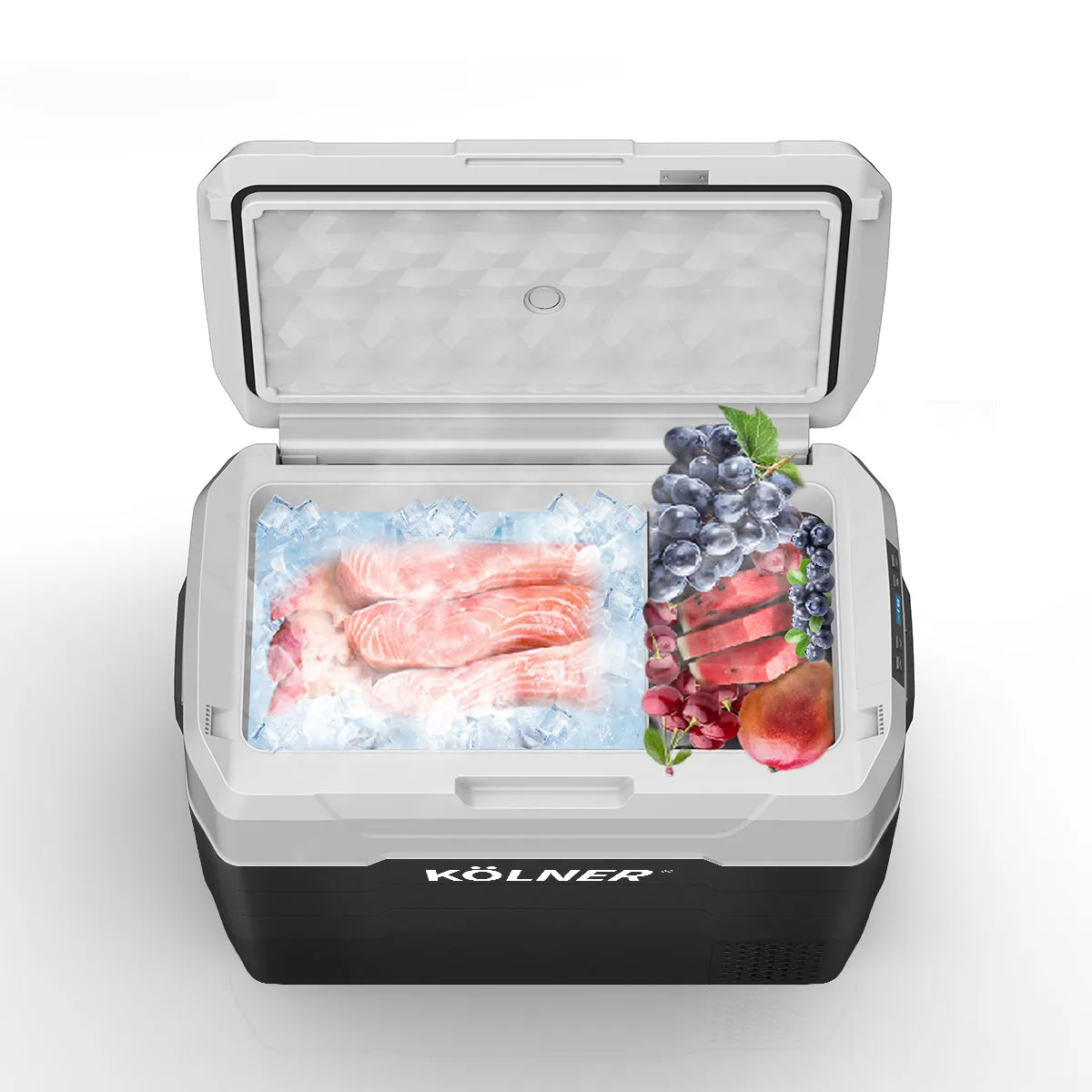 50L Portable Fridge Freezer, -20C to  10C, 12/24/240V - Kolner