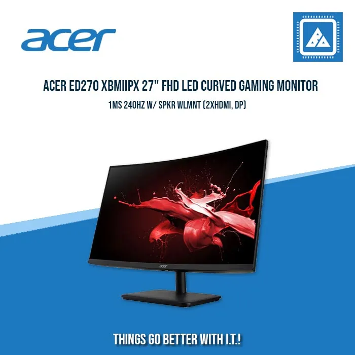 ACER ED270 XBMIIPX 27" FHD LED CURVED GAMING MONITOR 1MS 240HZ W/ SPKR WLMNT (2XHDMI, DP)