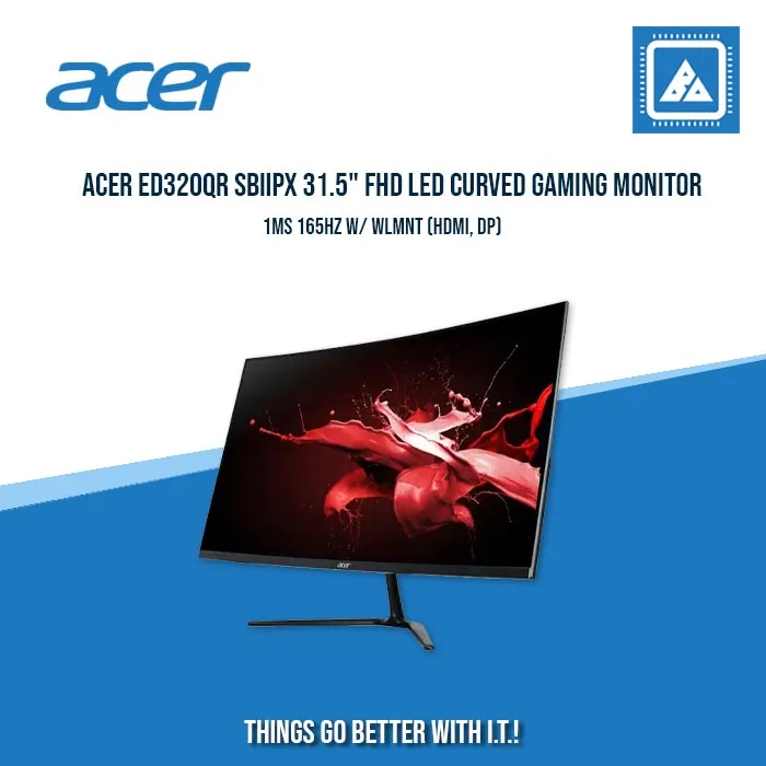 ACER ED320QR SBIIPX 31.5" FHD LED CURVED GAMING MONITOR 1MS 165HZ W/ WLMNT (HDMI, DP)