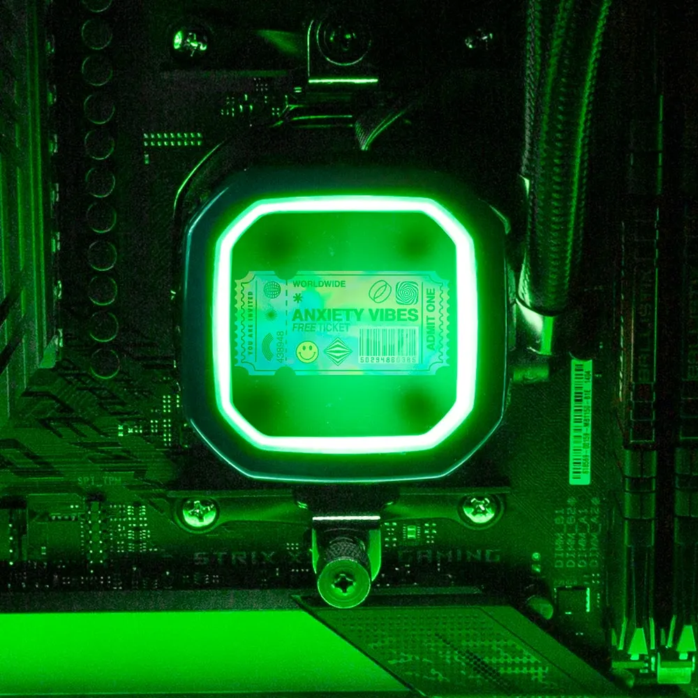 Anxiety Ticket AIO Cover for Corsair RGB Hydro Platinum and Pro Series (H100i, H115i, H150i, H100X, XT, X, SE, H60)