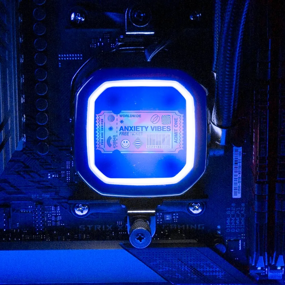 Anxiety Ticket AIO Cover for Corsair RGB Hydro Platinum and Pro Series (H100i, H115i, H150i, H100X, XT, X, SE, H60)