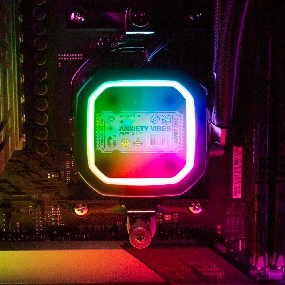 Anxiety Ticket AIO Cover for Corsair RGB Hydro Platinum and Pro Series (H100i, H115i, H150i, H100X, XT, X, SE, H60)