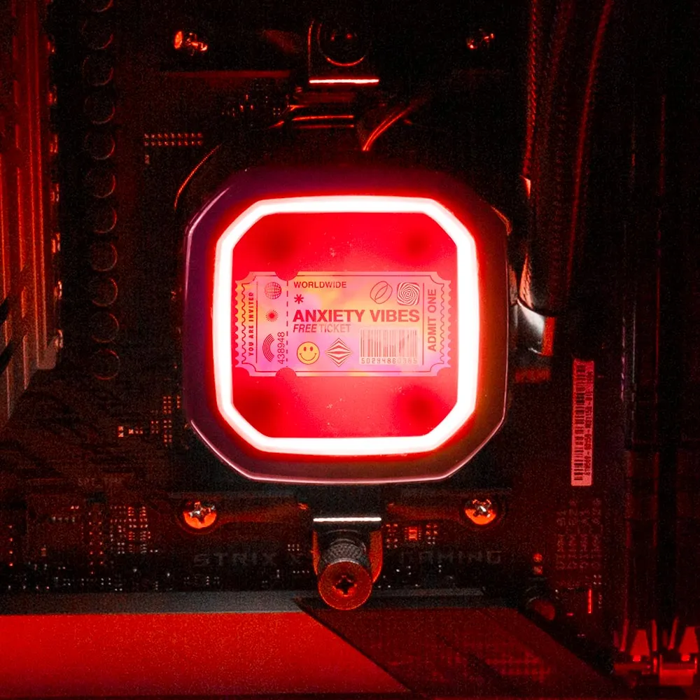 Anxiety Ticket AIO Cover for Corsair RGB Hydro Platinum and Pro Series (H100i, H115i, H150i, H100X, XT, X, SE, H60)