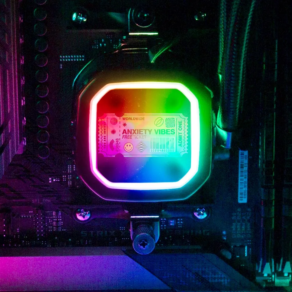 Anxiety Ticket AIO Cover for Corsair RGB Hydro Platinum and Pro Series (H100i, H115i, H150i, H100X, XT, X, SE, H60)