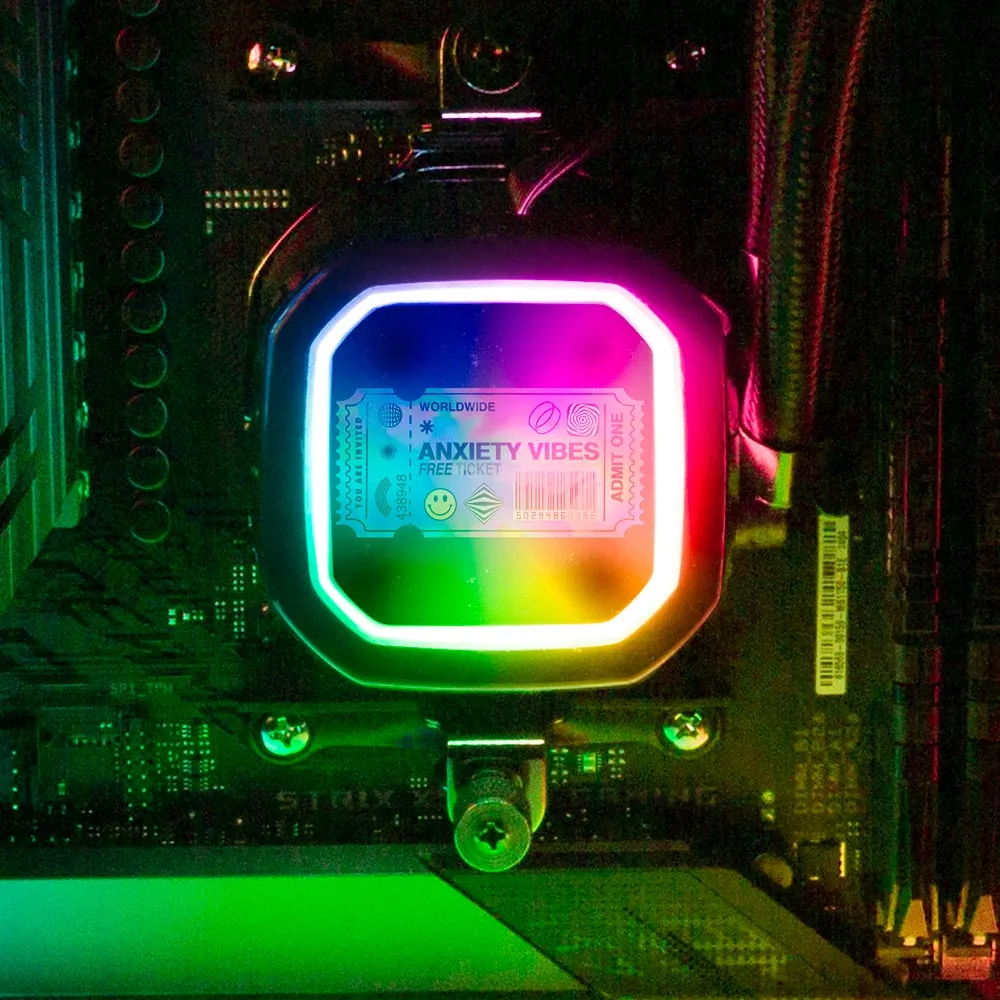 Anxiety Ticket AIO Cover for Corsair RGB Hydro Platinum and Pro Series (H100i, H115i, H150i, H100X, XT, X, SE, H60)