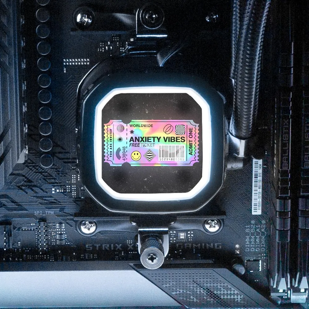 Anxiety Ticket AIO Cover for Corsair RGB Hydro Platinum and Pro Series (H100i, H115i, H150i, H100X, XT, X, SE, H60)