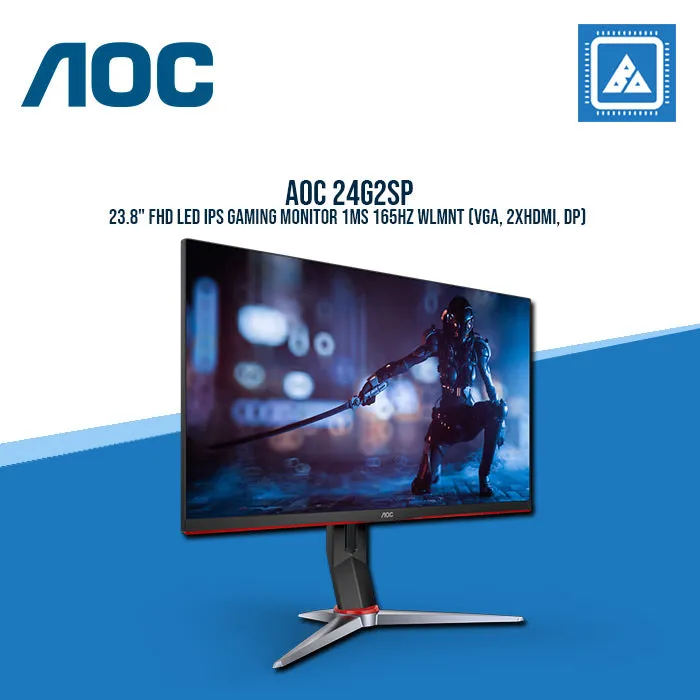 AOC 24G2SP 23.8" FHD LED IPS GAMING MONITOR 1MS 165HZ WLMNT (VGA, 2XHDMI, DP)