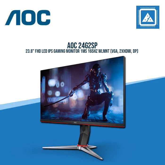 AOC 24G2SP 23.8" FHD LED IPS GAMING MONITOR 1MS 165HZ WLMNT (VGA, 2XHDMI, DP)