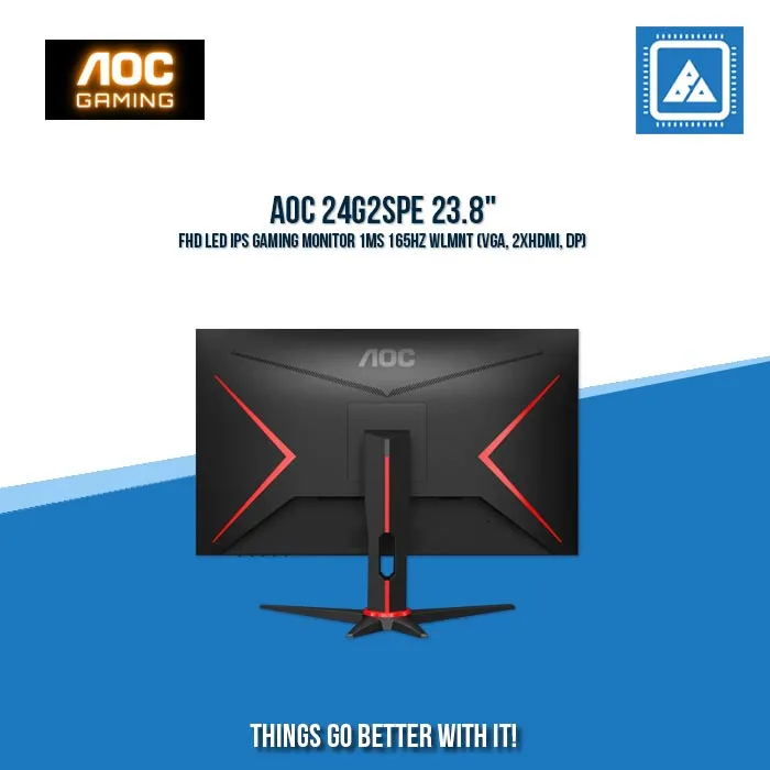 AOC 24G2SPE 23.8" FHD LED IPS GAMING MONITOR 1MS 165HZ WLMNT (VGA, 2XHDMI, DP)