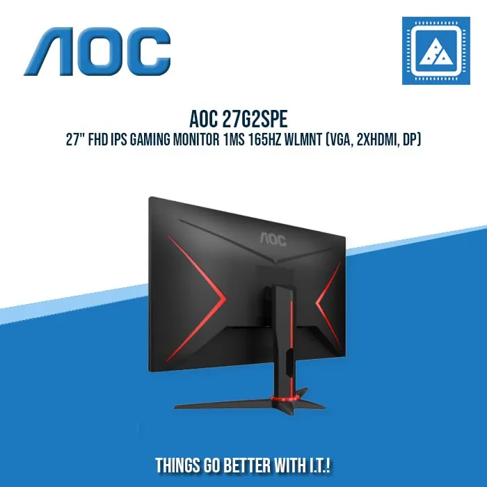 AOC 27G2SPE 27" FHD IPS GAMING MONITOR 1MS 165HZ WLMNT (VGA, 2XHDMI, DP)