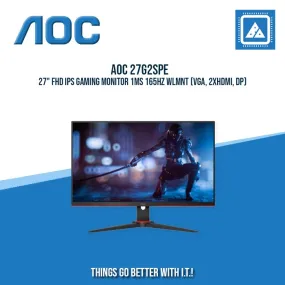 AOC 27G2SPE 27" FHD IPS GAMING MONITOR 1MS 165HZ WLMNT (VGA, 2XHDMI, DP)