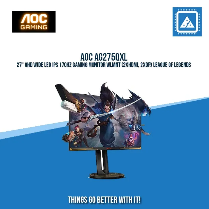 AOC AG275QXL 27" QHD WIDE LED IPS 170HZ GAMING MONITOR WLMNT (2XHDMI, 2XDP) LEAGUE OF LEGENDS