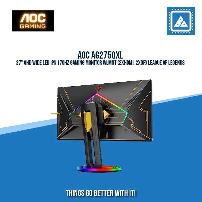 AOC AG275QXL 27" QHD WIDE LED IPS 170HZ GAMING MONITOR WLMNT (2XHDMI, 2XDP) LEAGUE OF LEGENDS