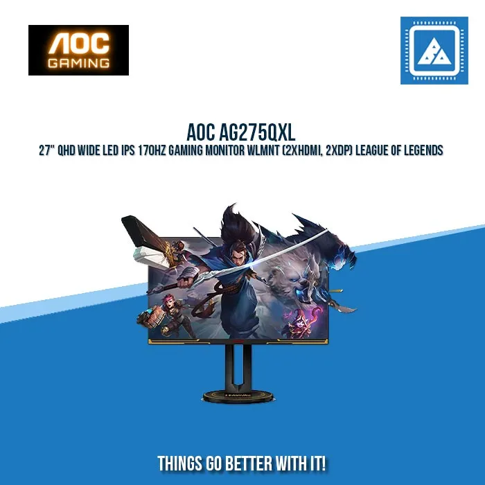 AOC AG275QXL 27" QHD WIDE LED IPS 170HZ GAMING MONITOR WLMNT (2XHDMI, 2XDP) LEAGUE OF LEGENDS