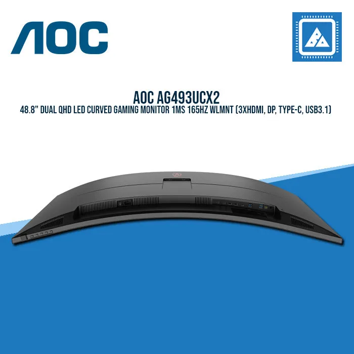 AOC AG493UCX2 48.8" DUAL QHD LED CURVED GAMING MONITOR 1MS 165HZ WLMNT (3XHDMI, DP, TYPE-C, USB3.1)