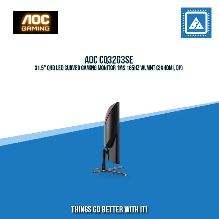 AOC CQ32G3SE 31.5" QHD LED CURVED GAMING MONITOR 1MS 165HZ WLMNT (2XHDMI, DP)