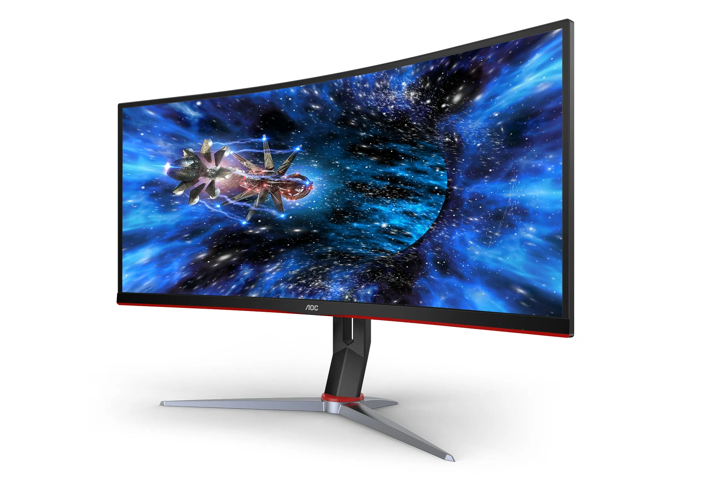 AOC CU34G2X 34" UltraWide QHD Curved Gaming Monitor, 1ms, 21:9, 80M:1-Contrast - CU34G2X-B (Certified Refurbished)