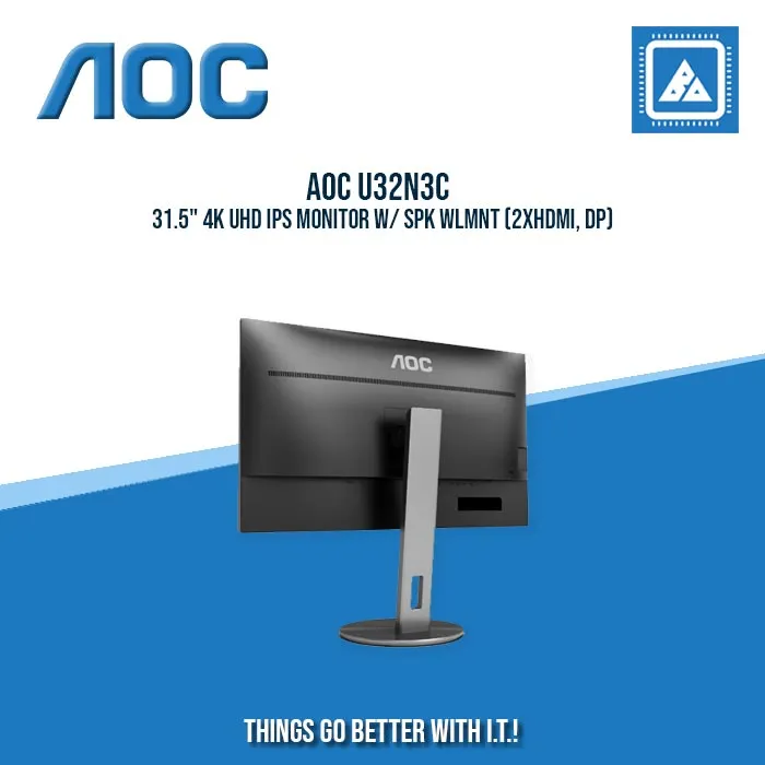 AOC U32N3C 31.5" 4K UHD IPS MONITOR W/ SPK WLMNT (2XHDMI, DP)