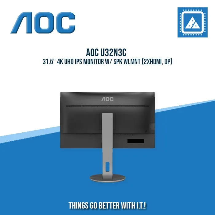 AOC U32N3C 31.5" 4K UHD IPS MONITOR W/ SPK WLMNT (2XHDMI, DP)