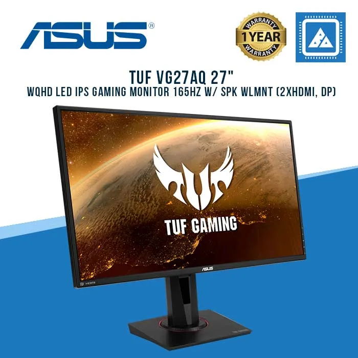 ASUS TUF VG27AQ 27" WQHD LED IPS GAMING MONITOR 165HZ W/ SPK WLMNT (2XHDMI, DP)