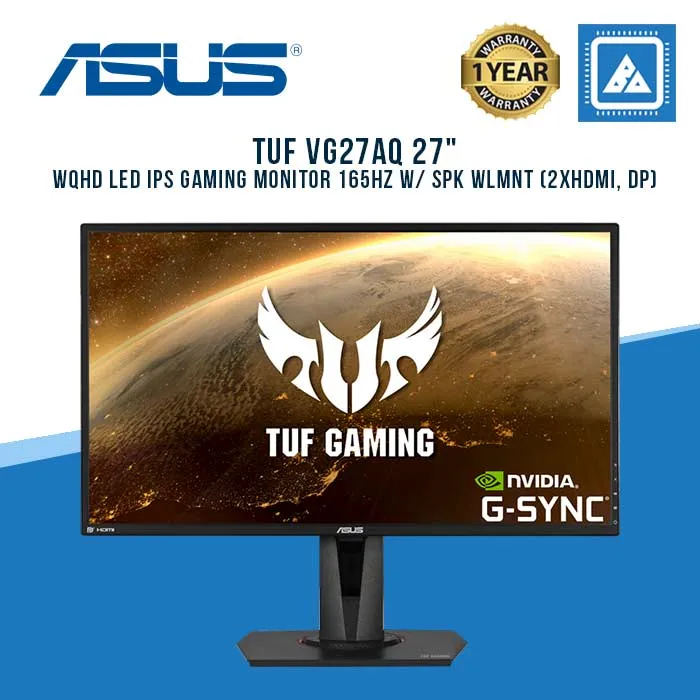 ASUS TUF VG27AQ 27" WQHD LED IPS GAMING MONITOR 165HZ W/ SPK WLMNT (2XHDMI, DP)