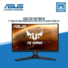 ASUS TUF VG27WQ1B 27" WQHD LED CURVED GAMING MONITOR 165HZ 1MS W/ SPK WLMNT (2XHDMI, DP)