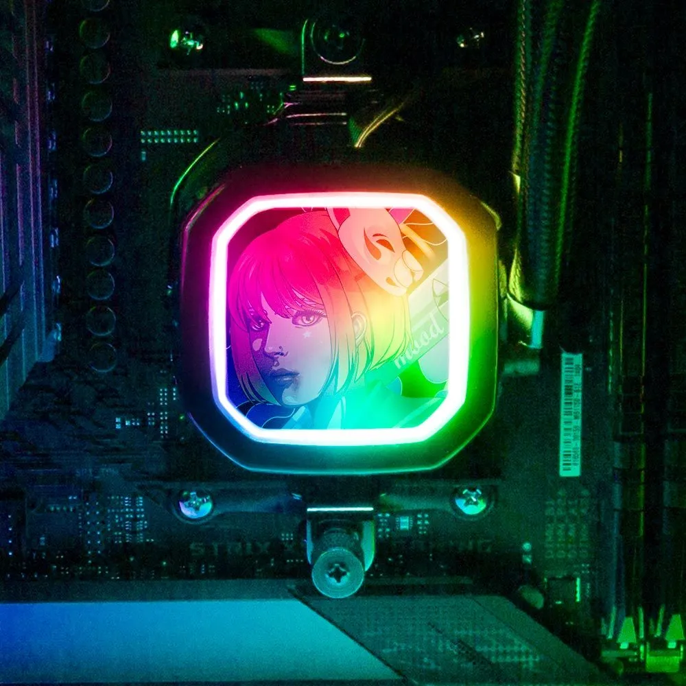 Bad Mood Girl AIO Cover for Corsair RGB Hydro Platinum and Pro Series (H100i, H115i, H150i, H100X, XT, X, SE, H60)