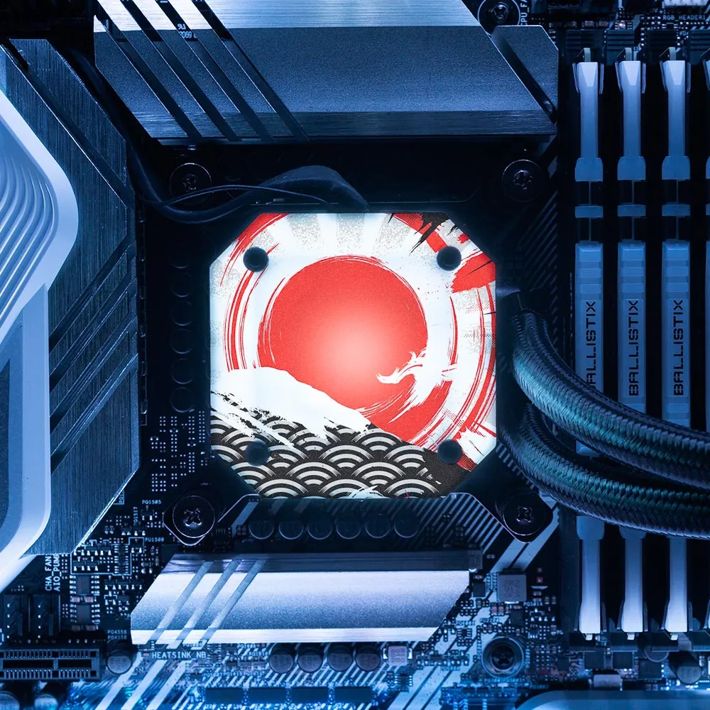 Battle of the Fire Dragon AIO Cover for Corsair iCUE ELITE CAPELLIX (H100i, H115i, H150i Black and White)