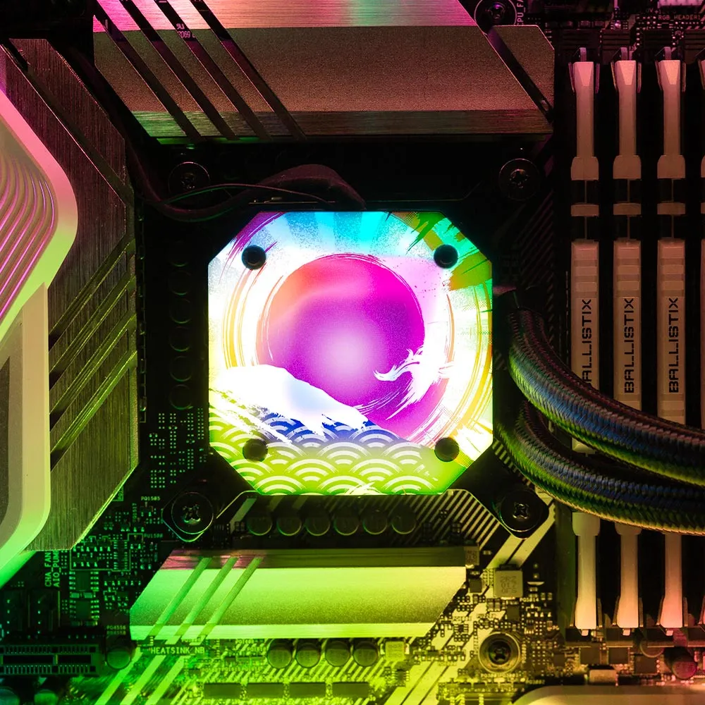 Battle of the Fire Dragon AIO Cover for Corsair iCUE ELITE CAPELLIX (H100i, H115i, H150i Black and White)