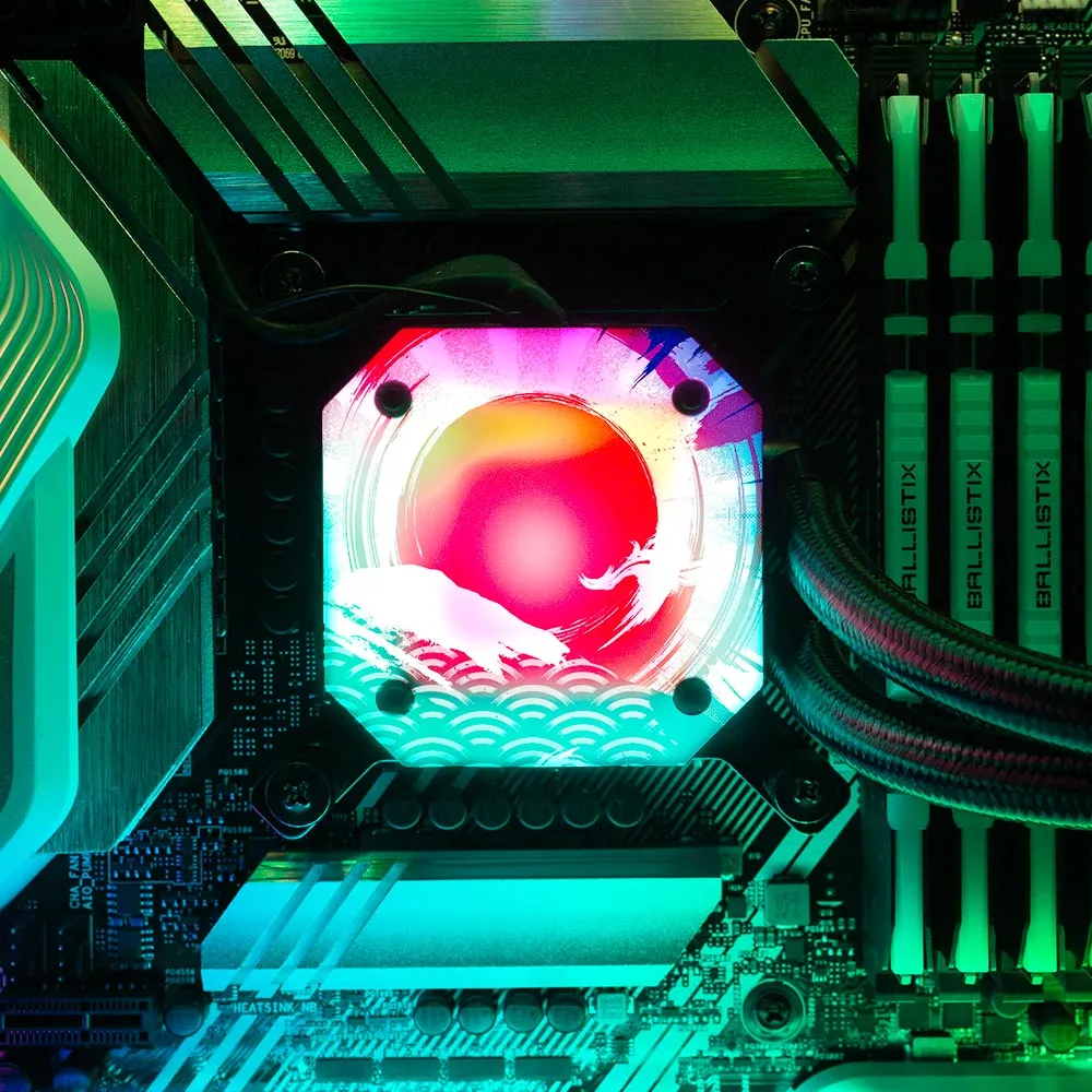 Battle of the Fire Dragon AIO Cover for Corsair iCUE ELITE CAPELLIX (H100i, H115i, H150i Black and White)