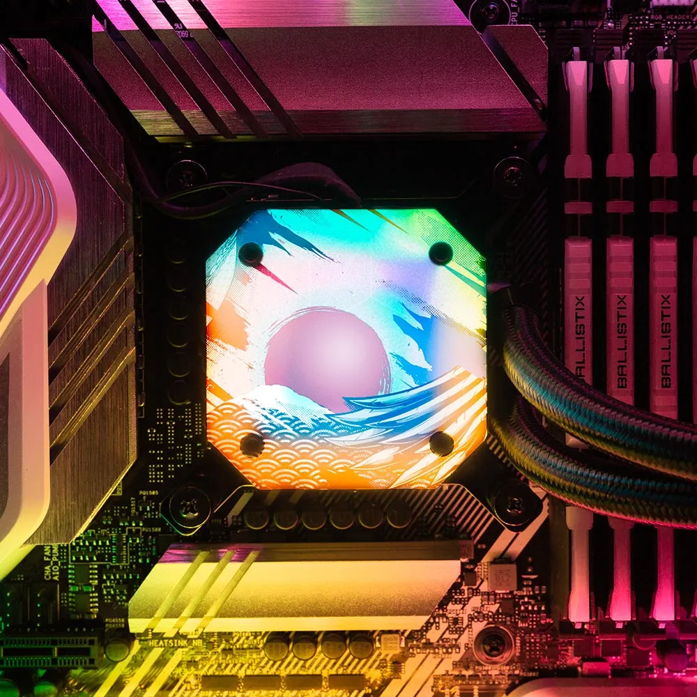Battle of the Water Dragon AIO Cover for Corsair iCUE ELITE CAPELLIX (H100i, H115i, H150i Black and White)