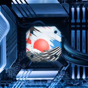 Battle of the Water Dragon AIO Cover for Corsair iCUE ELITE CAPELLIX (H100i, H115i, H150i Black and White)