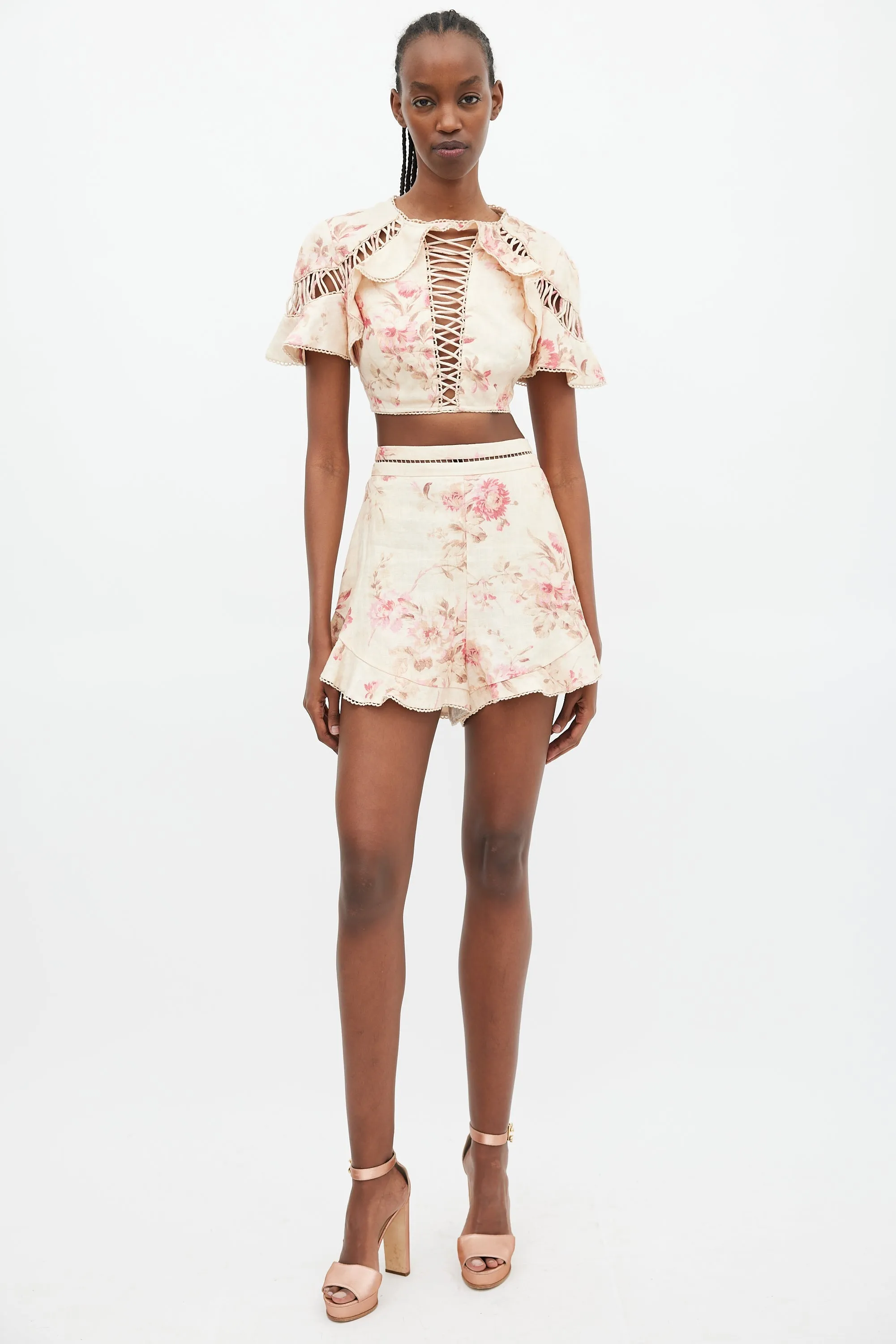 Beige & Multi Corsair Flutter Co-Ord Set