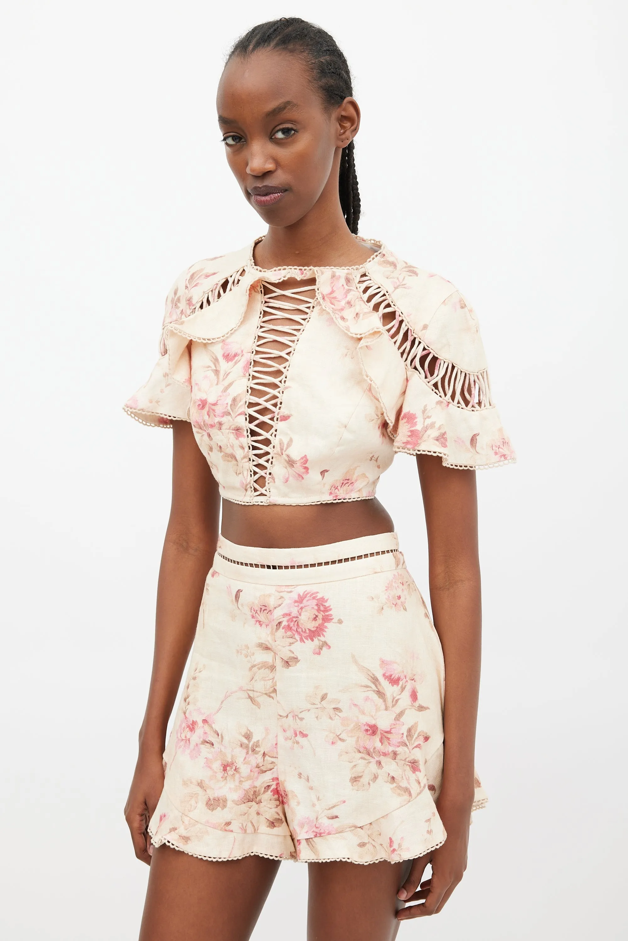 Beige & Multi Corsair Flutter Co-Ord Set