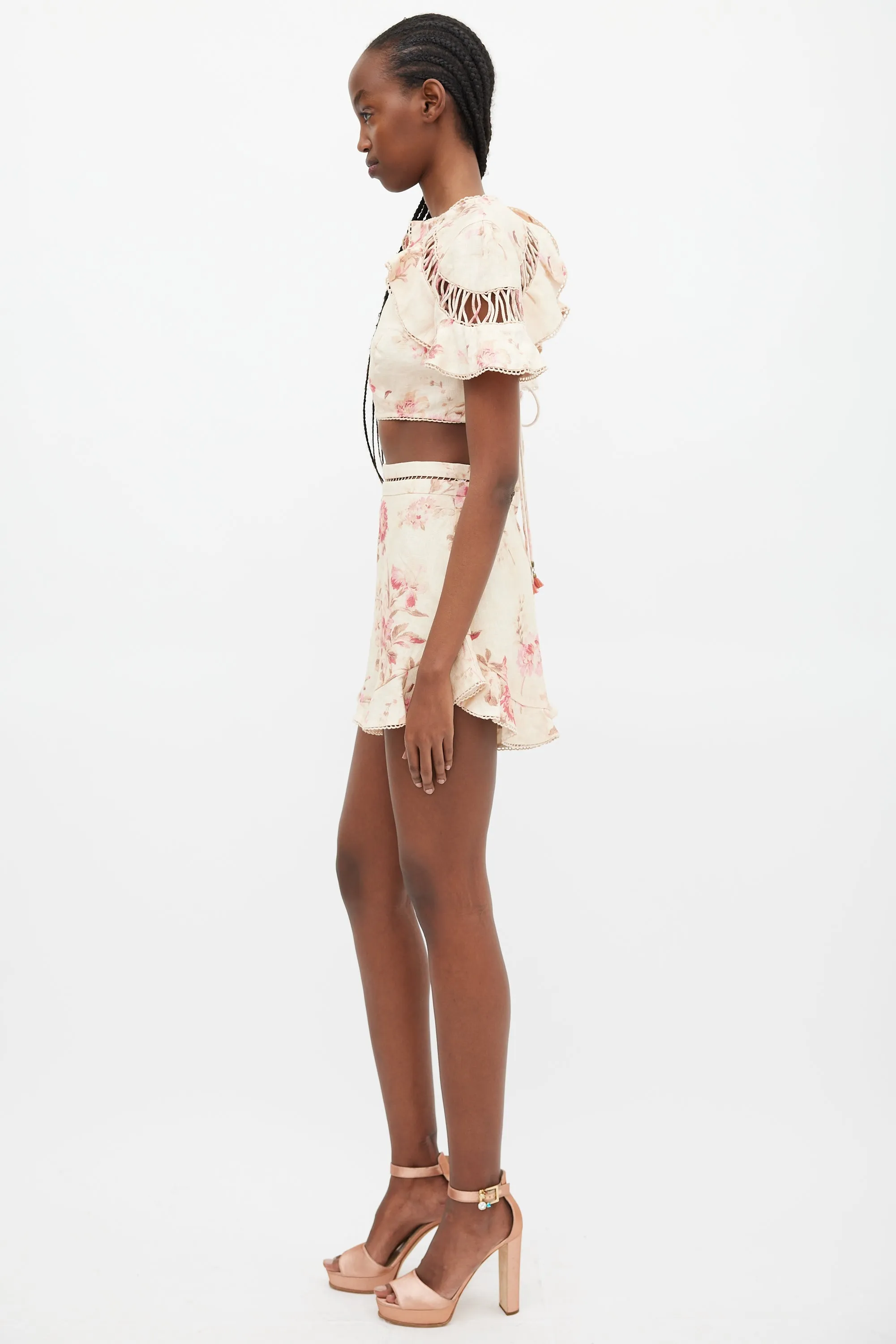 Beige & Multi Corsair Flutter Co-Ord Set