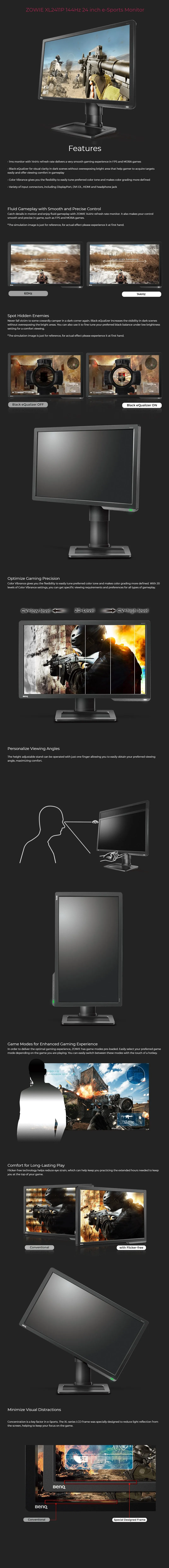 BenQ Zowie XL2411P 24 Inches 144hz eSports Monitor