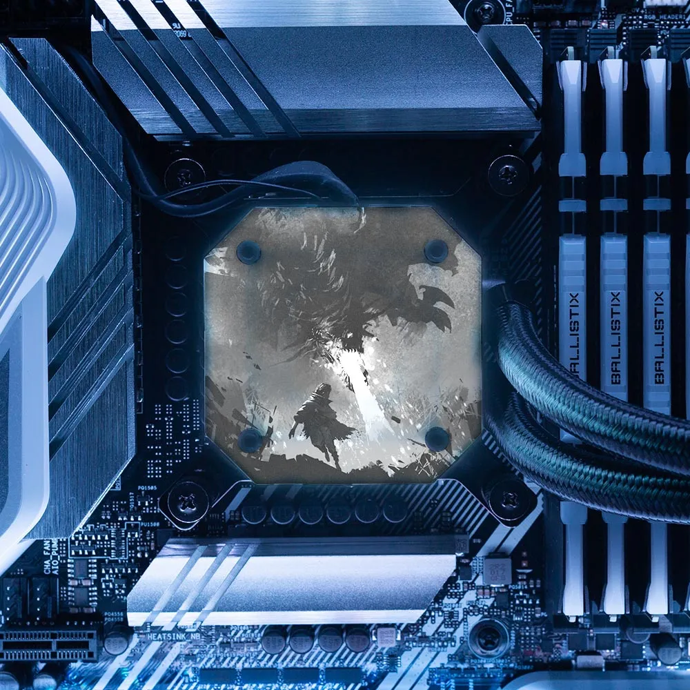 Black Dragon Breath AIO Cover for Corsair iCUE ELITE CAPELLIX (H100i, H115i, H150i Black and White)