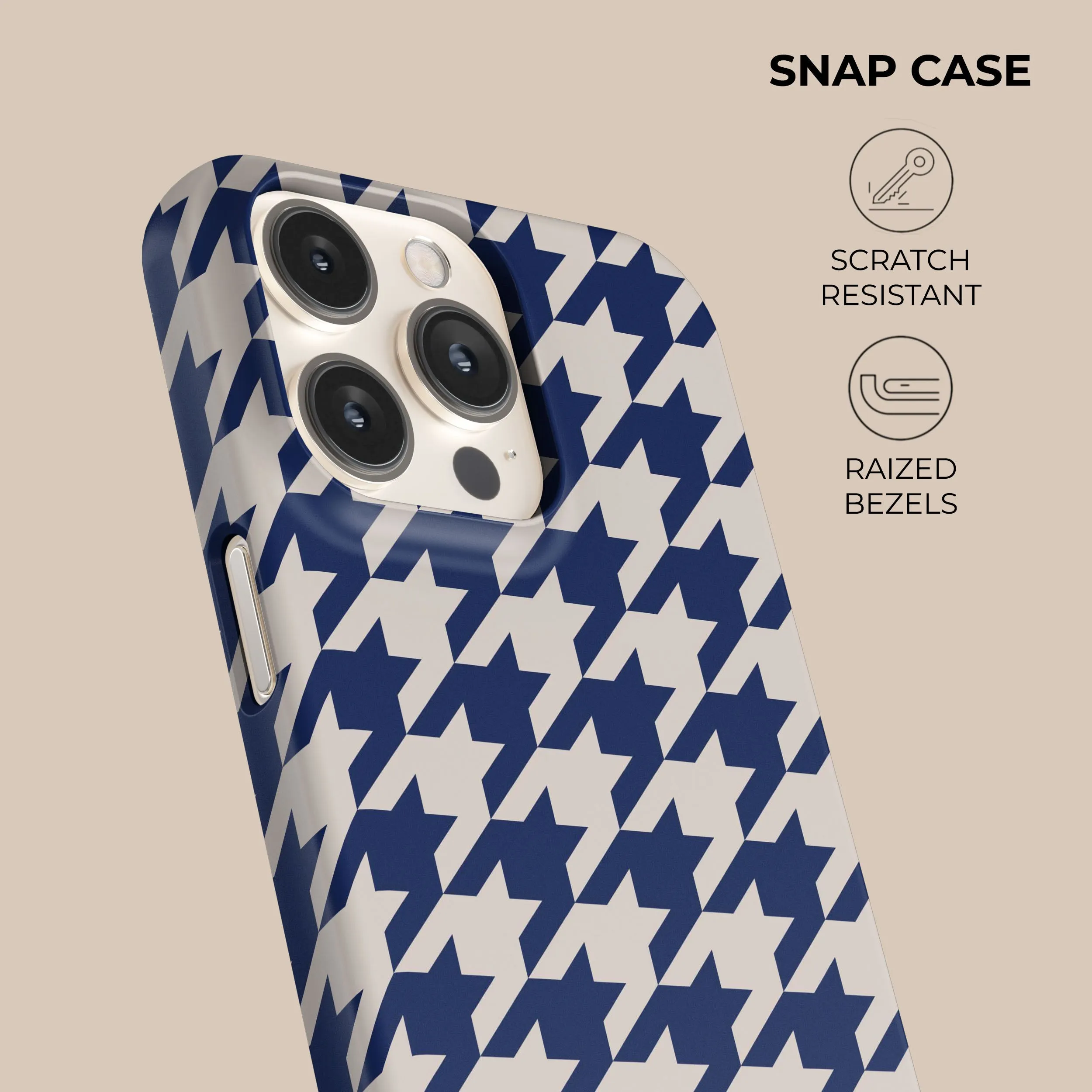 Blue Houndstooth Phone Case