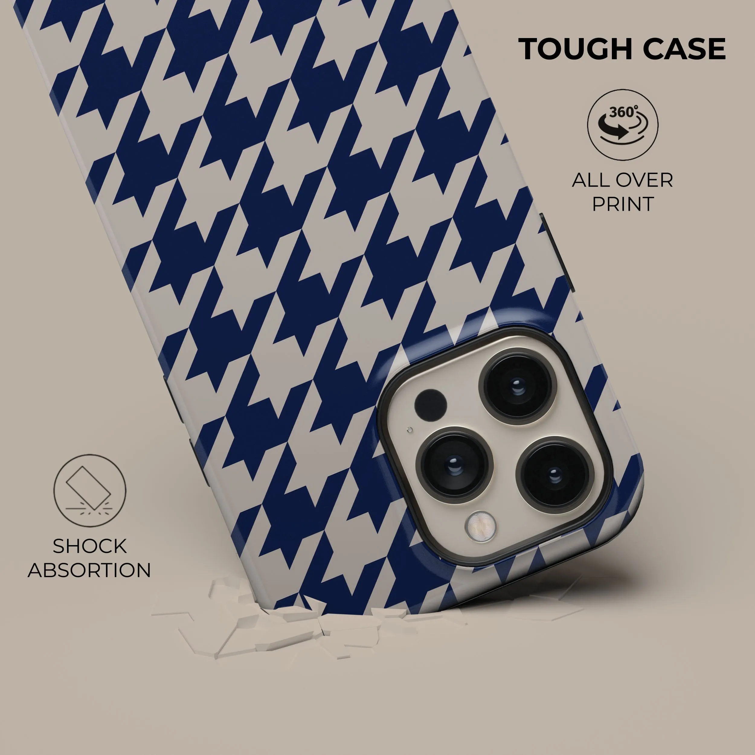 Blue Houndstooth Phone Case