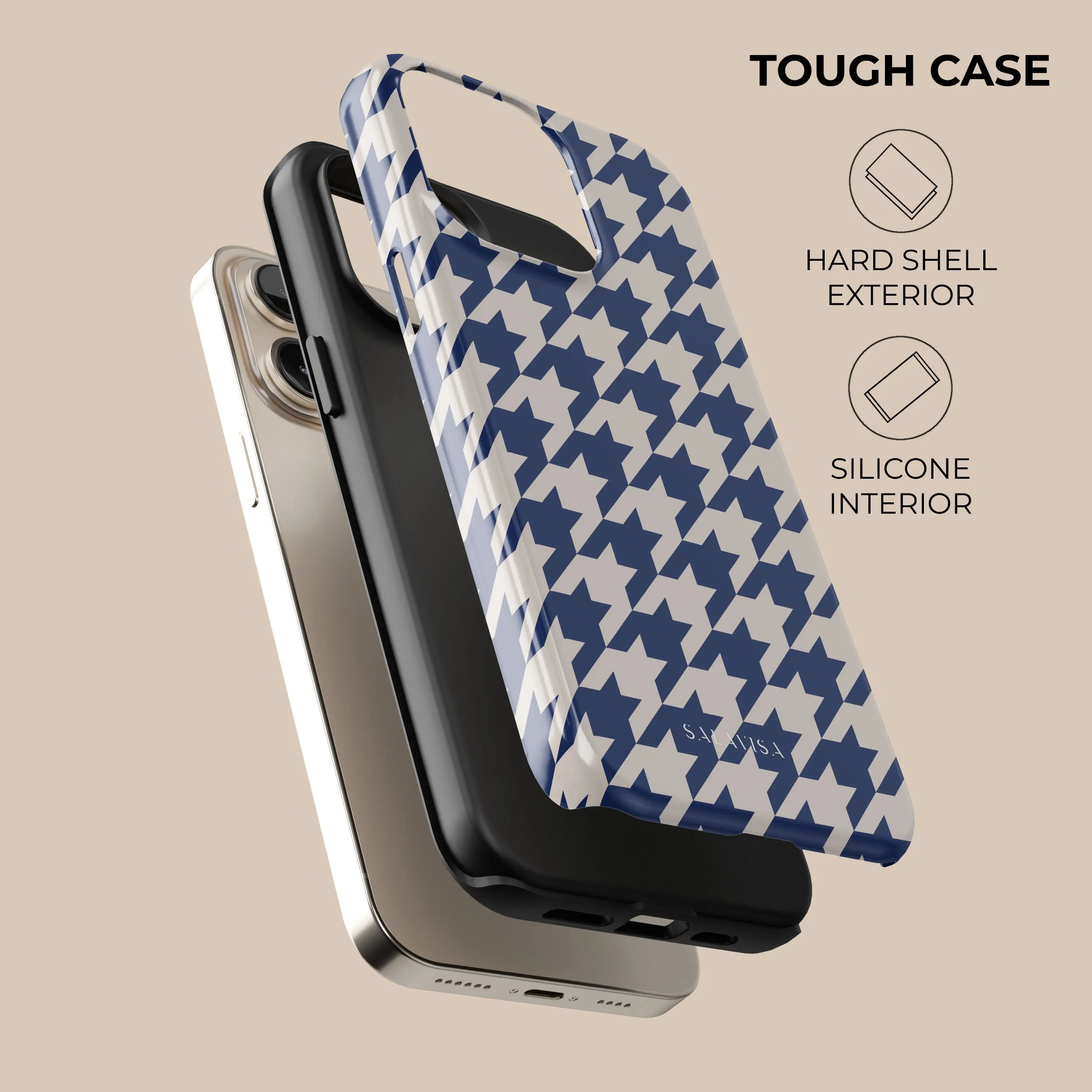 Blue Houndstooth Phone Case