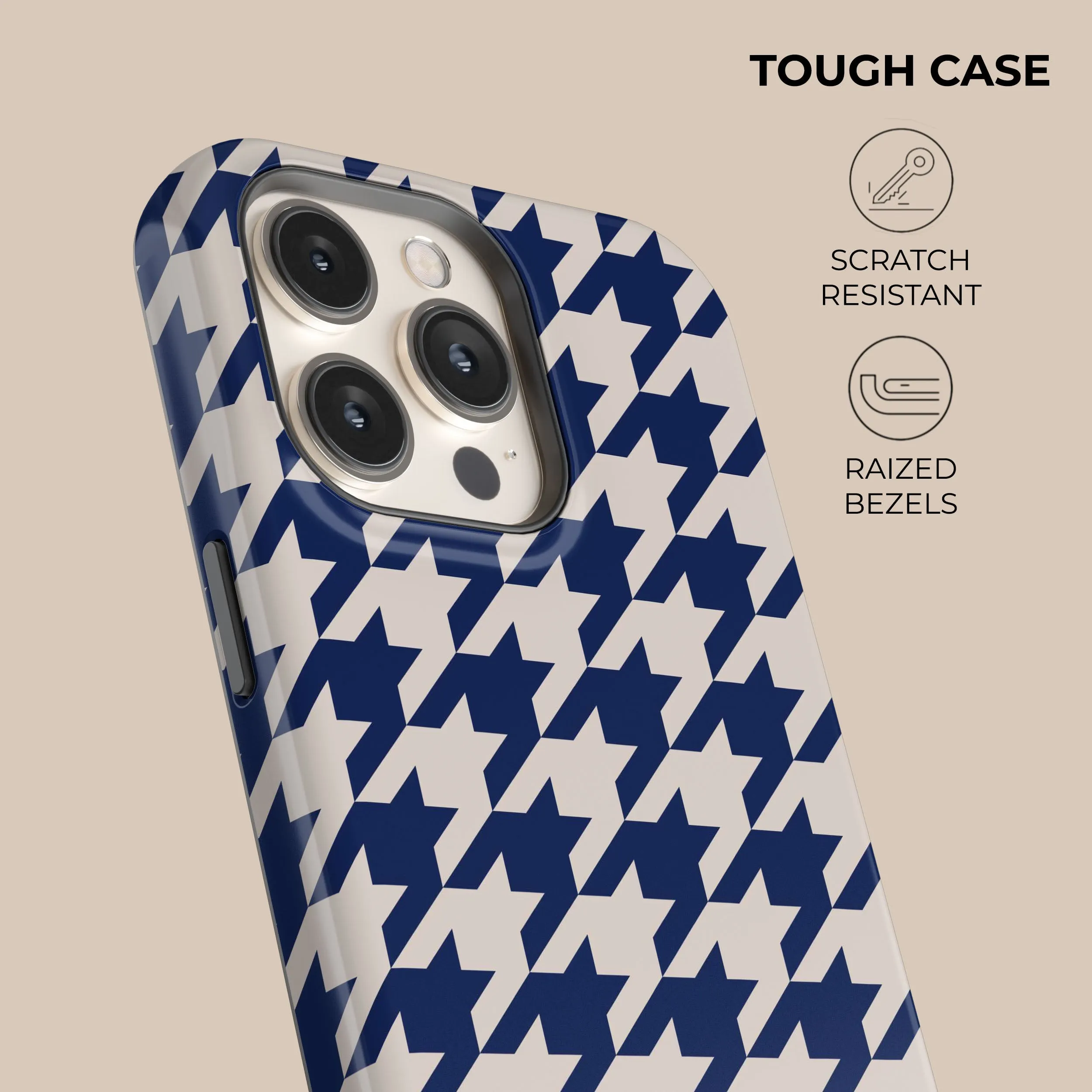 Blue Houndstooth Phone Case